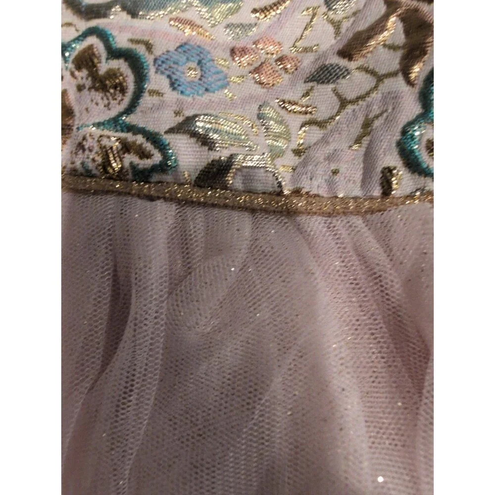 Pink And Violet Brand Girls 6T Dress With Tulle Bottom Train